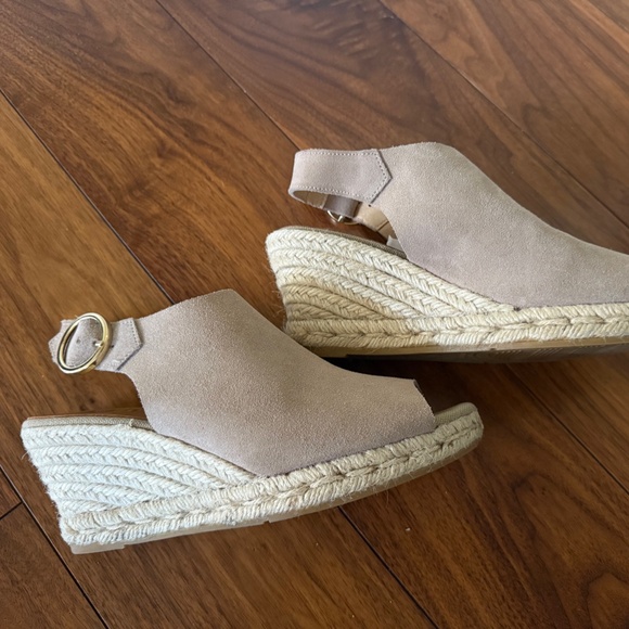 Kanna Tan Suede Slingback Wedge Sandals Espadrilles Size EU 37, US 7 - Picture 7 of 9